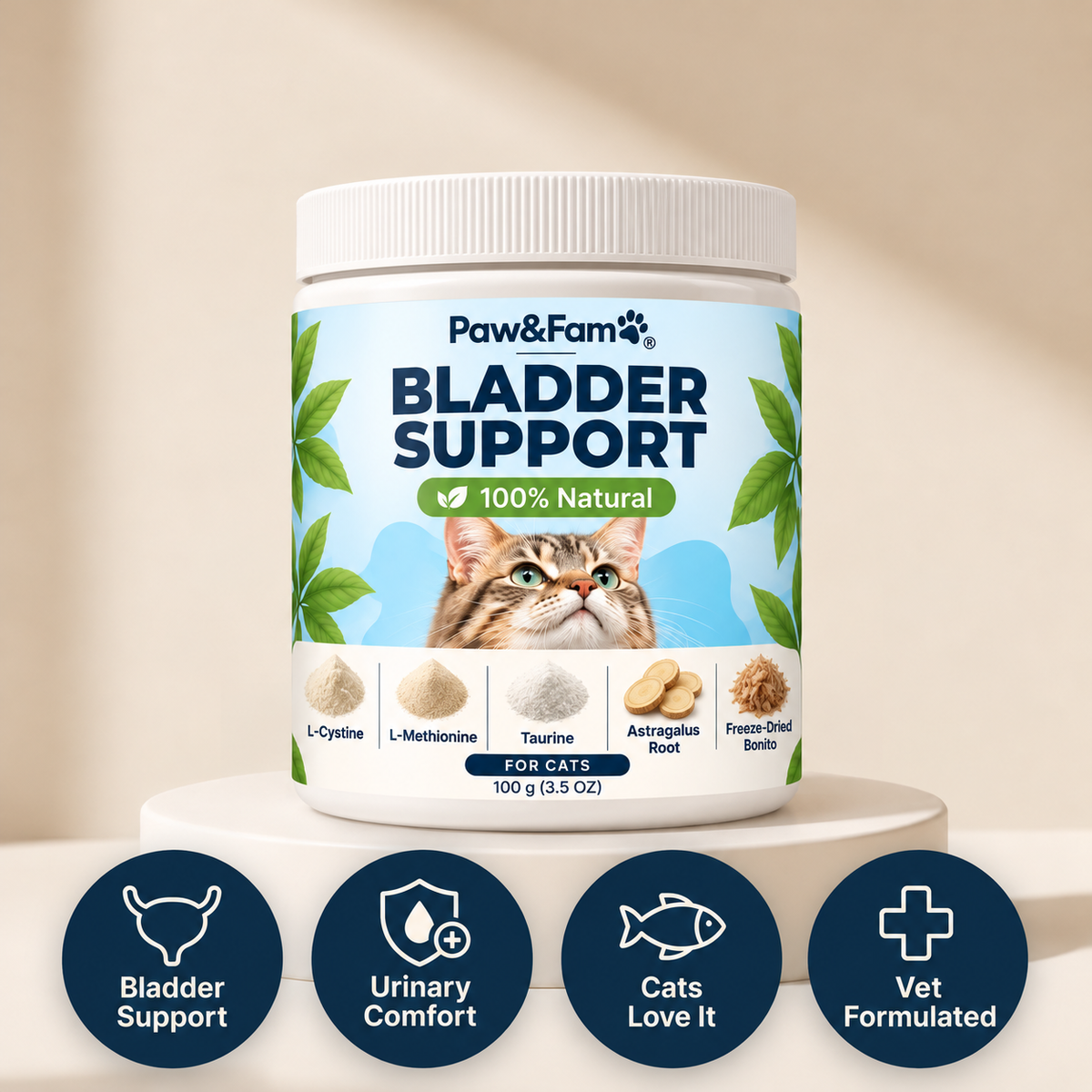 Bladder Support for cats: urinary comfort, cats love it, vet formulated