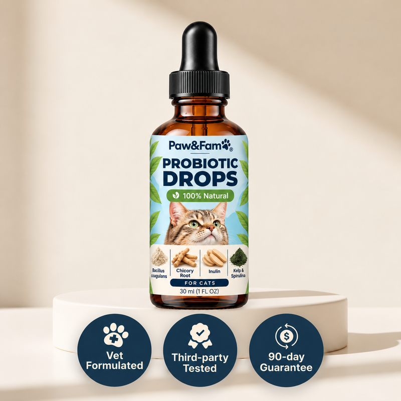 Probiotic Drops for cats: vet formulated, third-party tested, 90-day guarantee