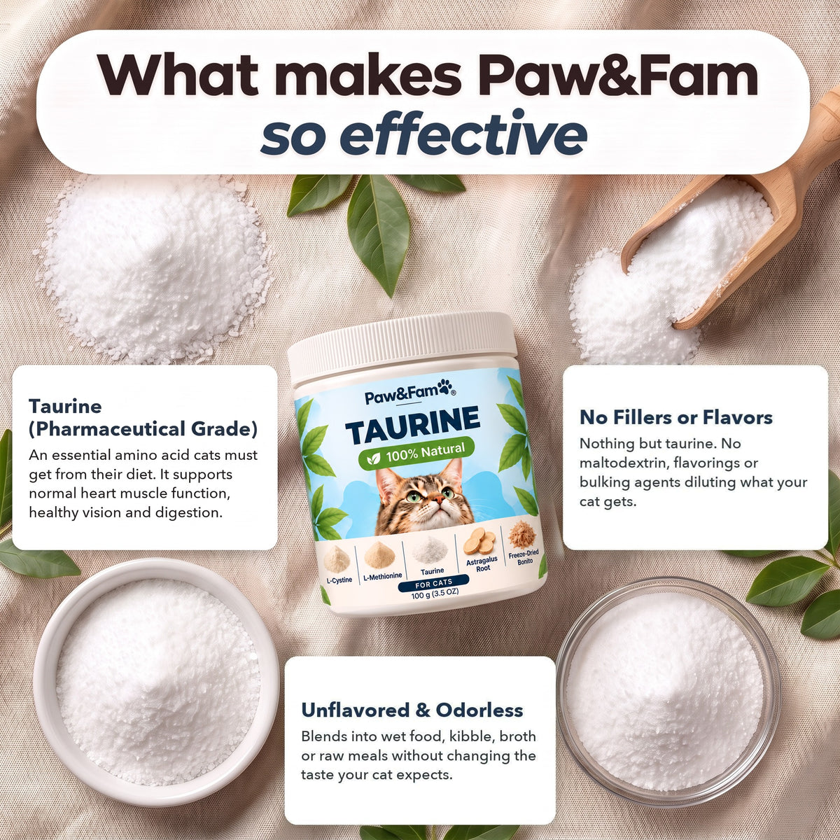 What makes Paw&Fam Taurine so effective